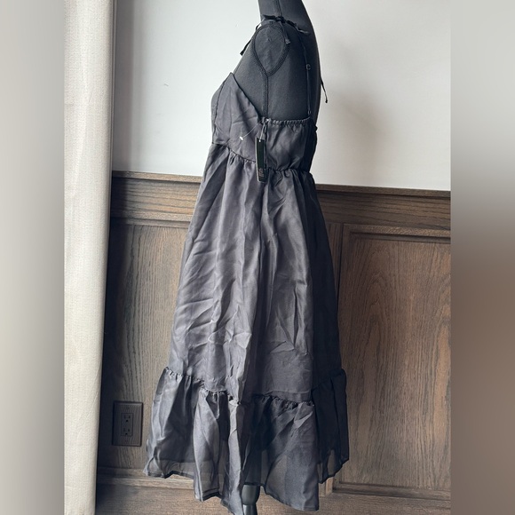 Wild Fable black adjustable strap ruffles babydoll dress size large. NWOT - Picture 3 of 6